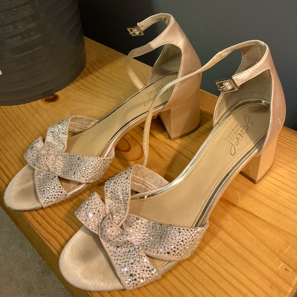 Nude sandal heels